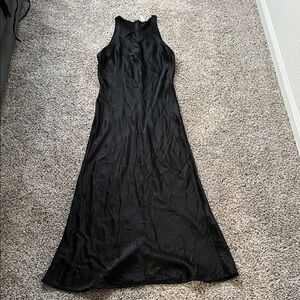 & other stories sleeveless satin midi dress size 4